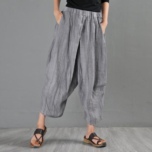babakud  summer new linen retro casual loose pants