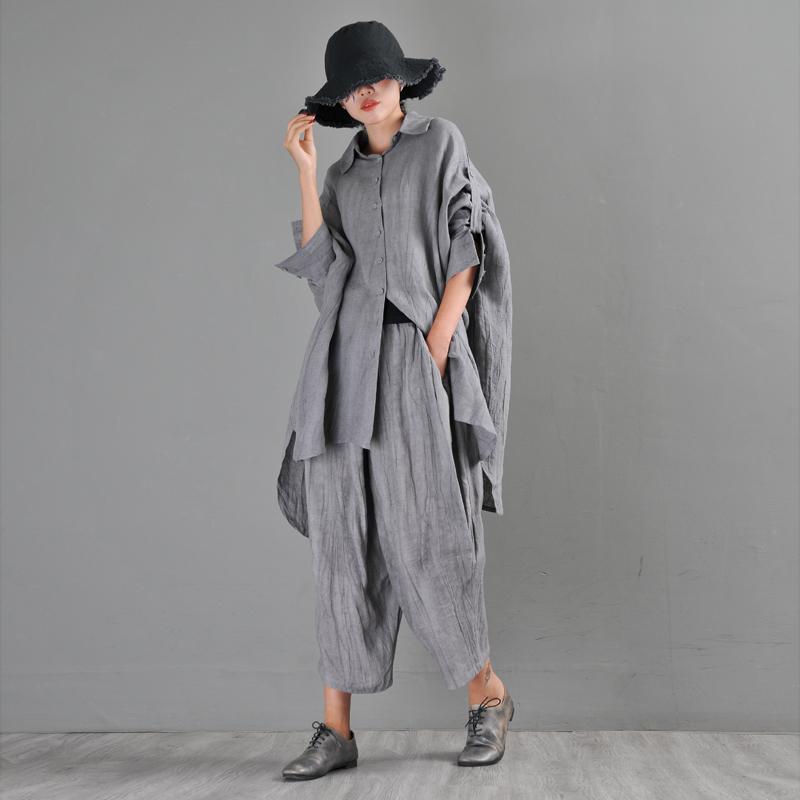 babakud  summer new linen retro casual loose pants