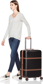 Vienna Spinner Suitcase Luggage - Expandable with Wheels - 26.7 Inch, Black