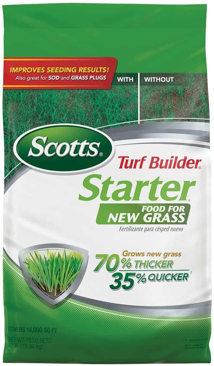 scotts turf builder starter food for new grass - covers 14,000 sq ft., 42 lbs.