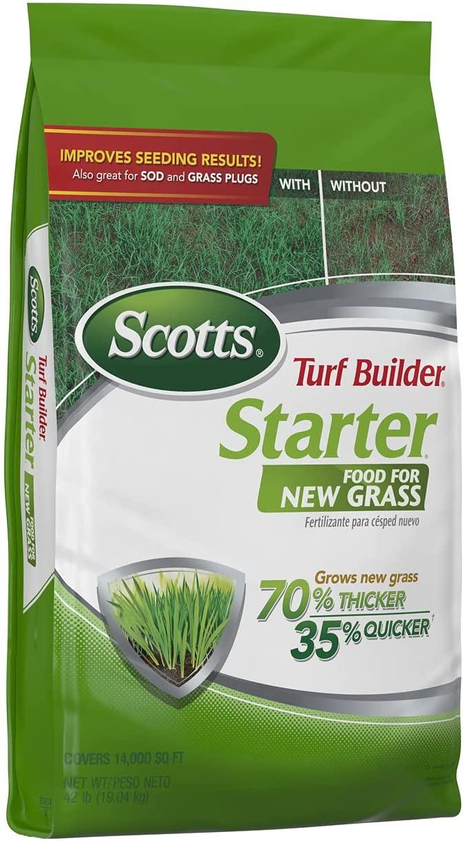 scotts turf builder starter food for new grass - covers 14,000 sq ft., 42 lbs.