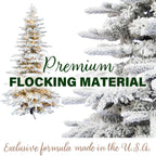 Fraser Hill Farm Valley Flocked Clear Prelit LED White Pine Artificial Christmas Tree, 6.5'
