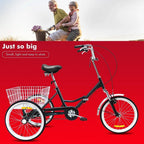 Adult Tricycles 20 inch 3 Wheel Bikes for Adults Folding 3-Wheel Cruiser Bicycles for Women/Men,Adult Trikes with Shopping Basket for Recreation, Shopping, Picnics,Exercise