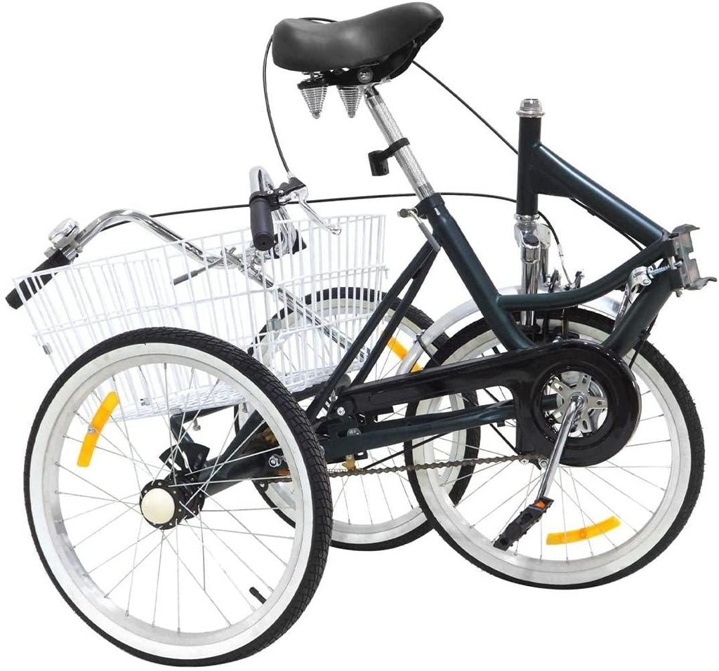 Adult Tricycles 20 inch 3 Wheel Bikes for Adults Folding 3-Wheel Cruiser Bicycles for Women/Men,Adult Trikes with Shopping Basket for Recreation, Shopping, Picnics,Exercise