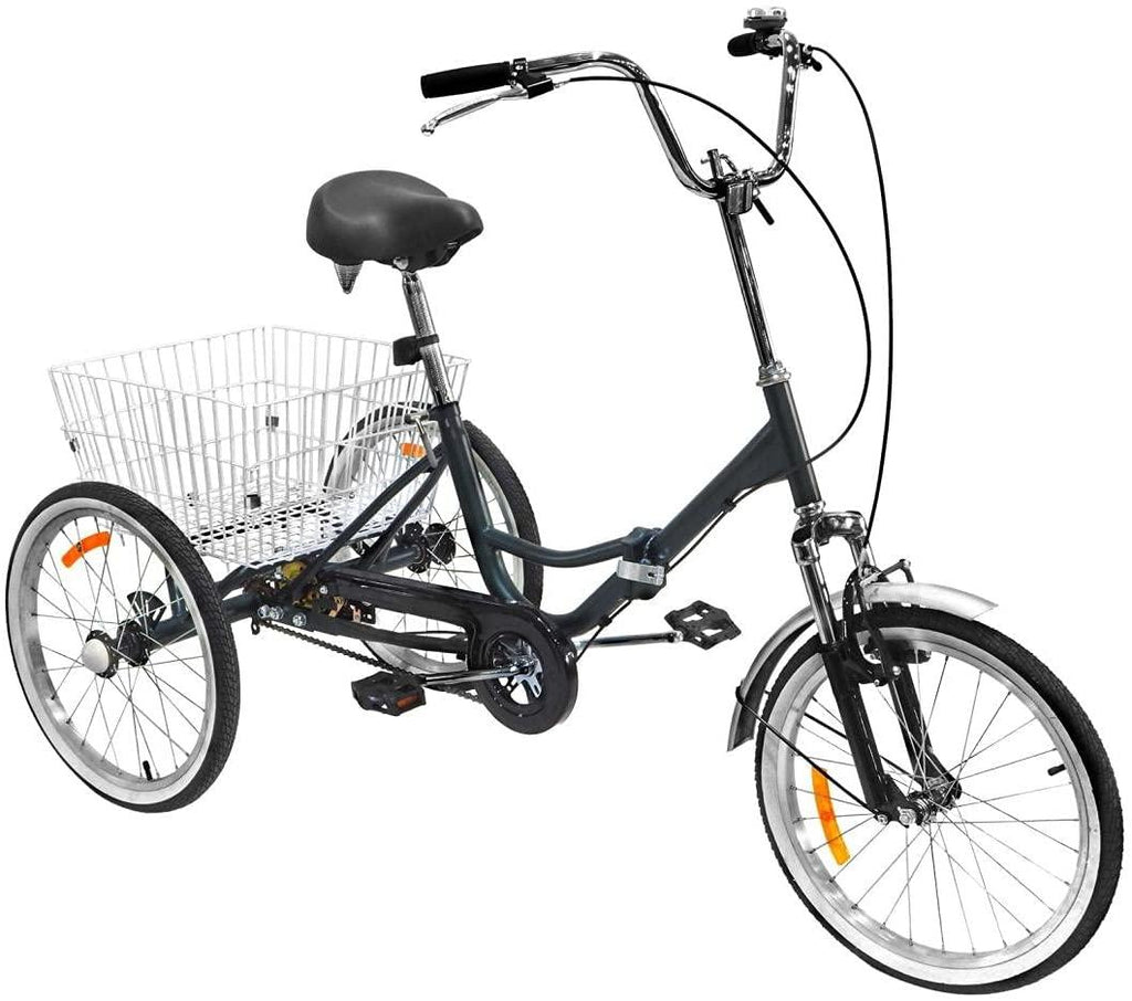 Adult Tricycles 20 inch 3 Wheel Bikes for Adults Folding 3-Wheel Cruiser Bicycles for Women/Men,Adult Trikes with Shopping Basket for Recreation, Shopping, Picnics,Exercise