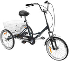 Adult Tricycles 20 inch 3 Wheel Bikes for Adults Folding 3-Wheel Cruiser Bicycles for Women/Men,Adult Trikes with Shopping Basket for Recreation, Shopping, Picnics,Exercise