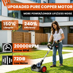 21V Electric Weed Wacker Battery Powered Cordless Weed Eater, String Trimmer with 2 Battery Operated&amp;Wheels&amp;Metal Blades, Lightweight 4 in 1 Grass Trimmer/Brush Cutter/Lawn Edger/Mower for Garden Yard