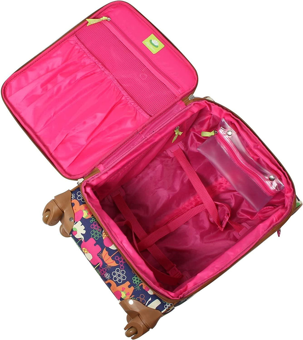 Luggage 24" Expandable  Pattern Suitcase With Spinner Wheels For Woman (24in, Elephant Rain)