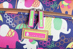 Luggage 24" Expandable  Pattern Suitcase With Spinner Wheels For Woman (24in, Elephant Rain)