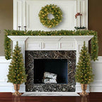 Pre-lit Holiday Christmas 4-Piece Set | , Wreath and Set of 2 Entrance