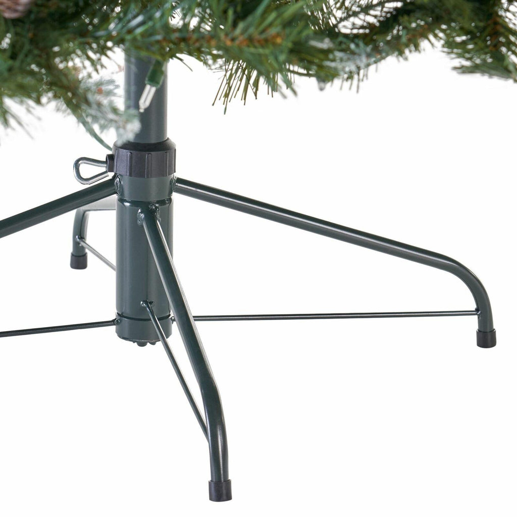 9-foot Mixed Spruce Hinged Artificial Christmas Tree with Frosted Branches, Red