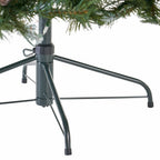 9-foot Mixed Spruce Hinged Artificial Christmas Tree with Frosted Branches, Red
