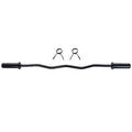 47" Bending Barbell Weightlifting Home Gym Equipment with 2 Clamps, Black