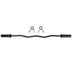 47" Bending Barbell Weightlifting Home Gym Equipment with 2 Clamps, Black