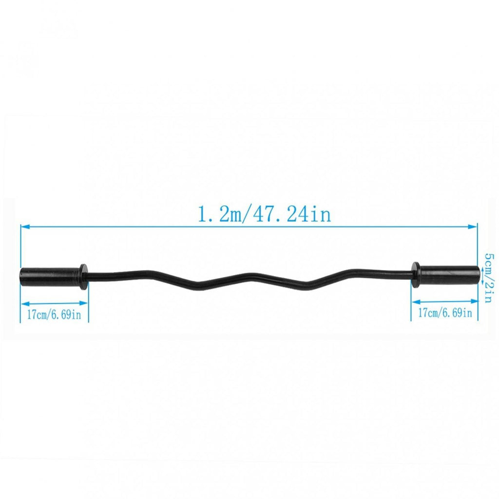 47" Bending Barbell Weightlifting Home Gym Equipment with 2 Clamps, Black