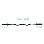 47" Bending Barbell Weightlifting Home Gym Equipment with 2 Clamps, Black