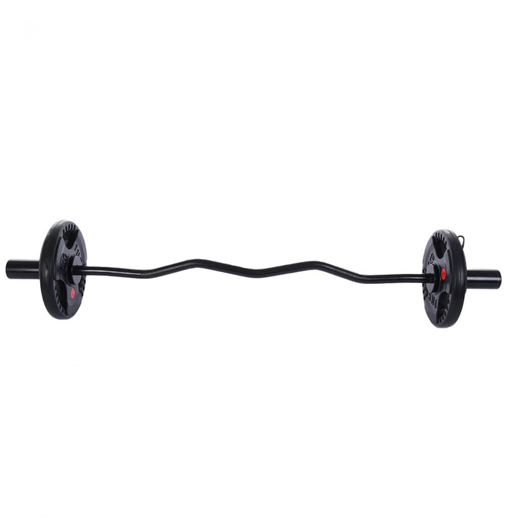 47" Bending Barbell Weightlifting Home Gym Equipment with 2 Clamps, Black