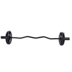 47" Bending Barbell Weightlifting Home Gym Equipment with 2 Clamps, Black