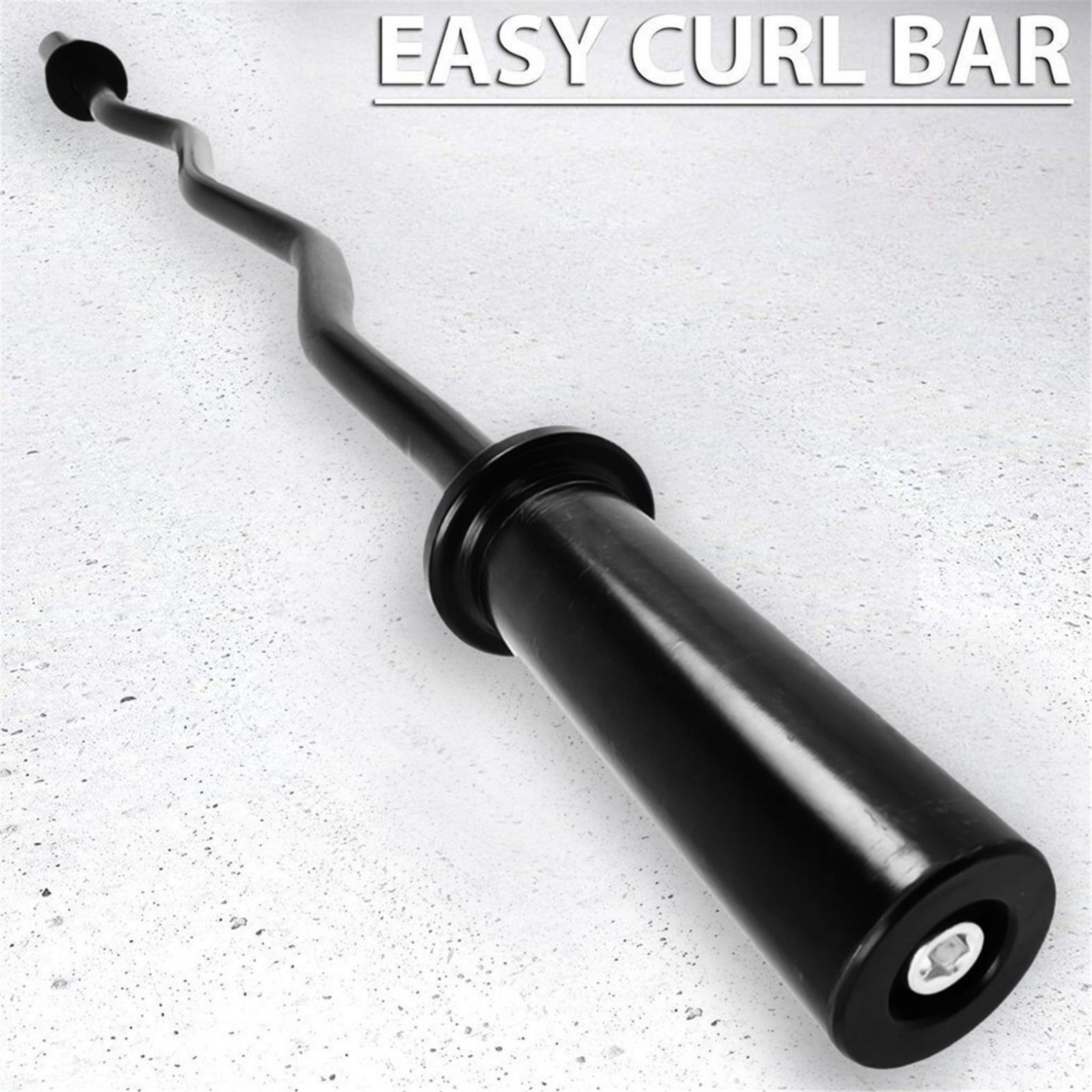 47" Bending Barbell Weightlifting Home Gym Equipment with 2 Clamps, Black