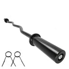47" Bending Barbell Weightlifting Home Gym Equipment with 2 Clamps, Black