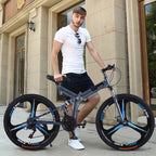 26 Inch Mountain Bike With 21 Speed Dual Disc Brakes Full Suspension Non-slip