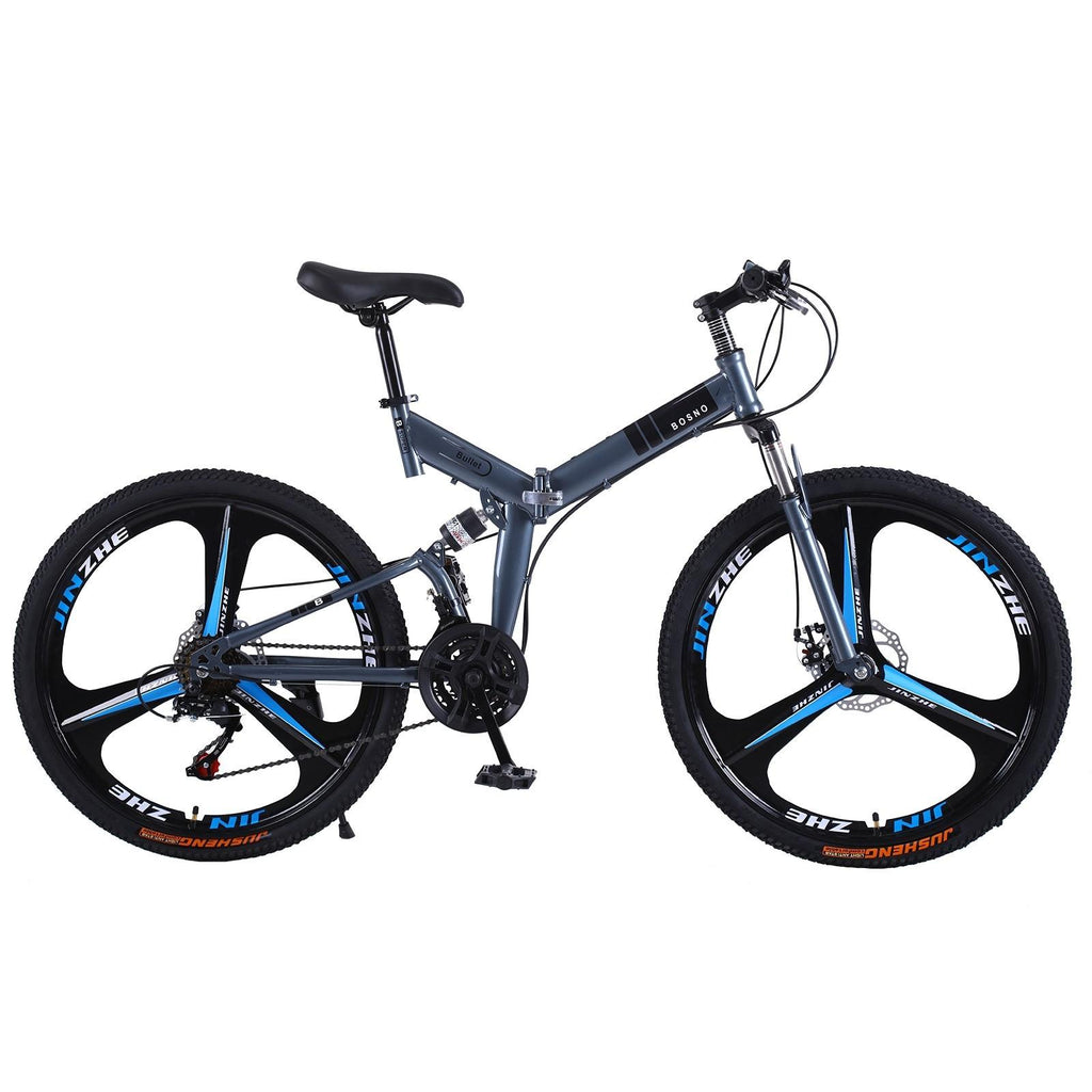 26 Inch Mountain Bike With 21 Speed Dual Disc Brakes Full Suspension Non-slip