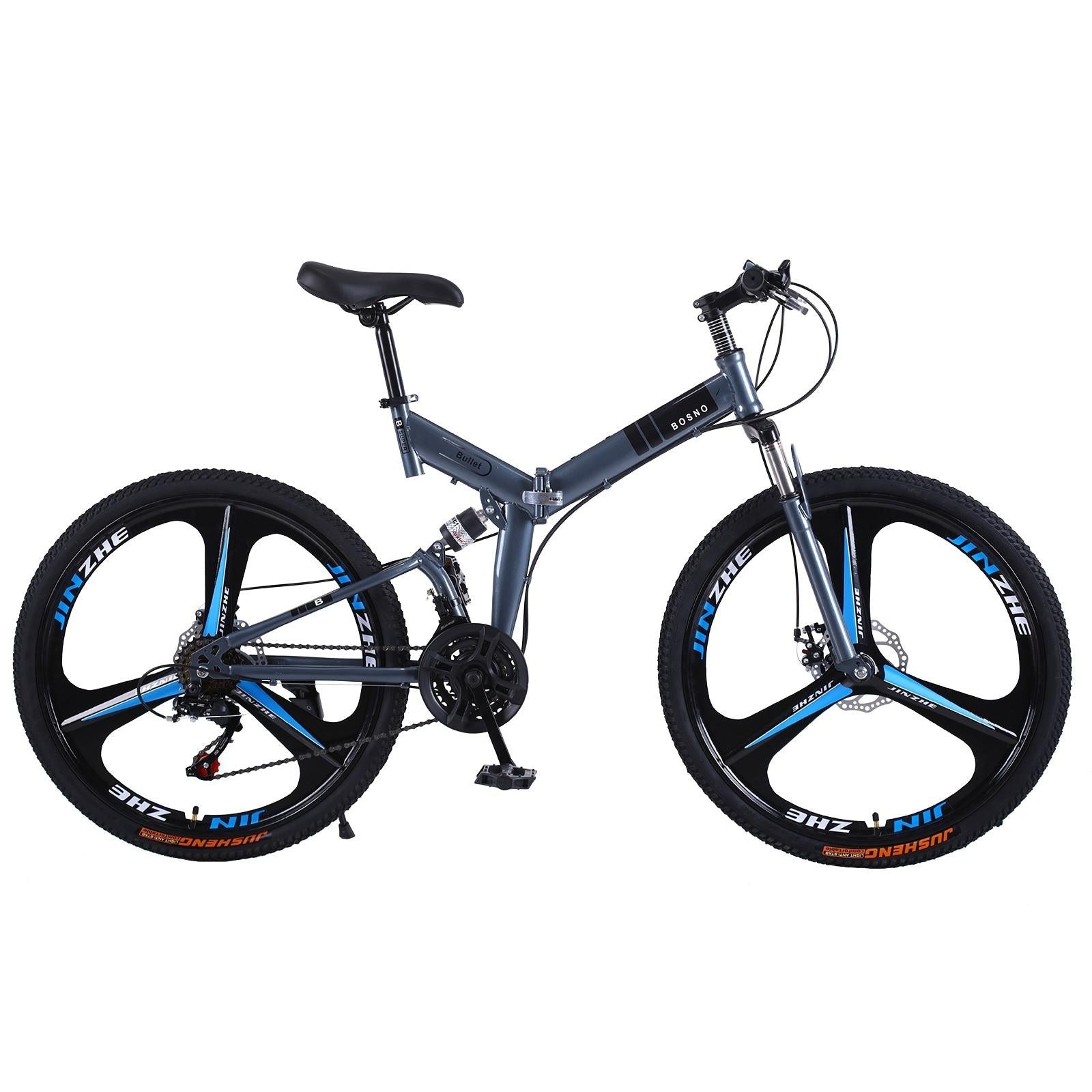 26 Inch Mountain Bike With 21 Speed Dual Disc Brakes Full Suspension Non-slip