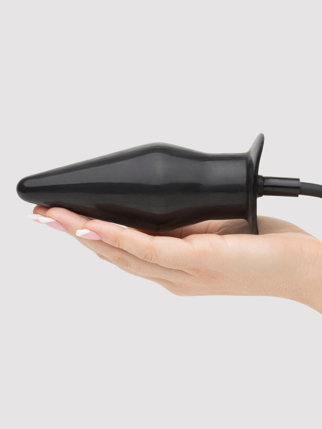 Cock Locker Large Inflatable Butt Plug 7.5 Inch, Black