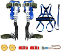 TWSOUL Climbing Spike with 5 Point Belt Straps Portable Adjustable Lanyard and Extra Multi-Functional Straps for Outdoor Jungle Survival Fruit Picking