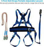 TWSOUL Climbing Spike with 5 Point Belt Straps Portable Adjustable Lanyard and Extra Multi-Functional Straps for Outdoor Jungle Survival Fruit Picking
