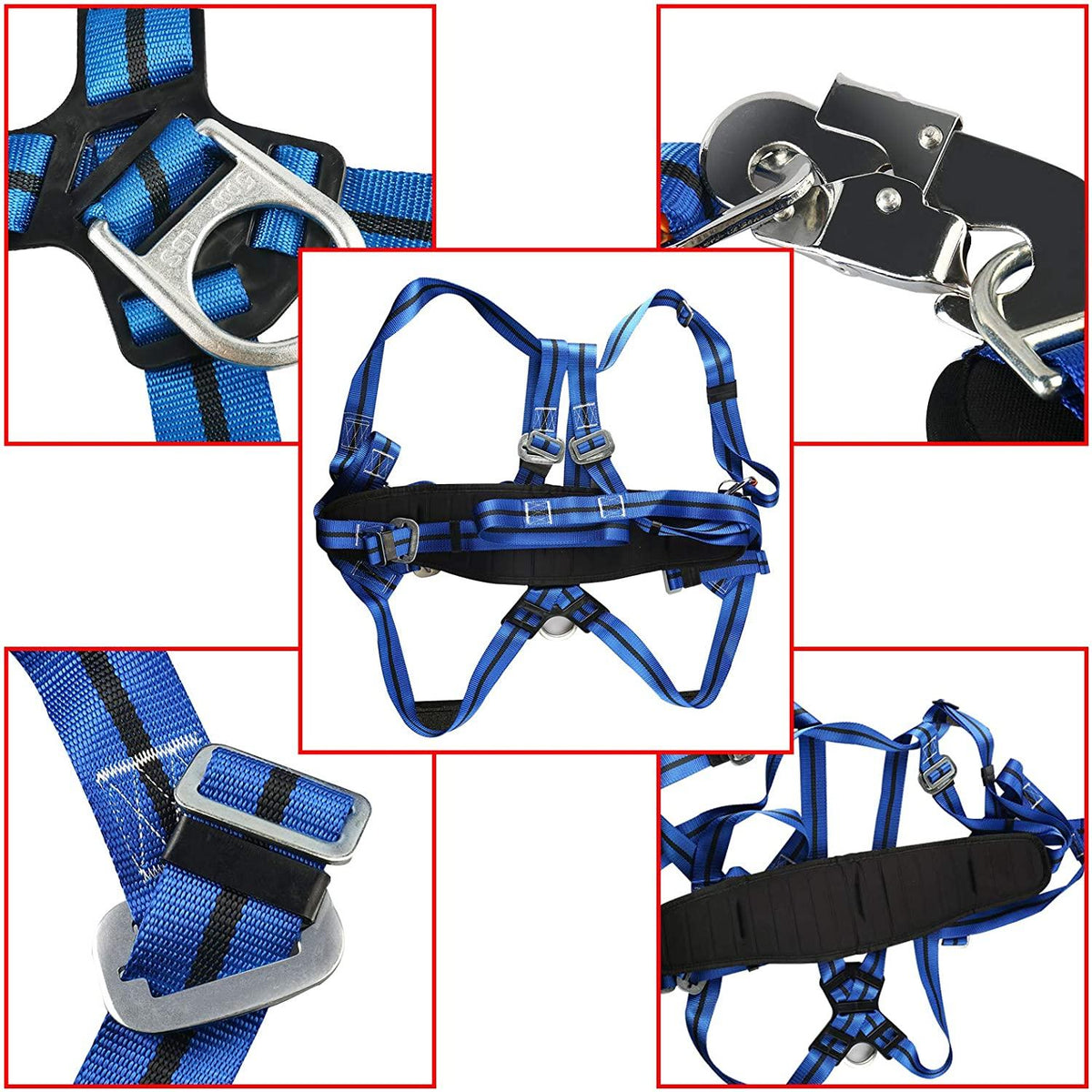 TWSOUL Climbing Spike with 5 Point Belt Straps Portable Adjustable Lanyard and Extra Multi-Functional Straps for Outdoor Jungle Survival Fruit Picking