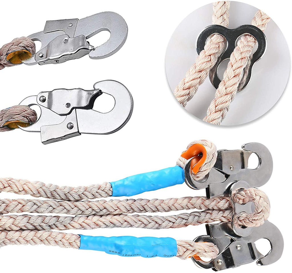 TWSOUL Climbing Spike with 5 Point Belt Straps Portable Adjustable Lanyard and Extra Multi-Functional Straps for Outdoor Jungle Survival Fruit Picking