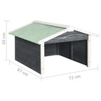 Robotic Lawn Mower GaraOutdoor Portable StoraShed Shelter Solid Firwood, Gray and White 28.3" x 34.3" x 19.7"