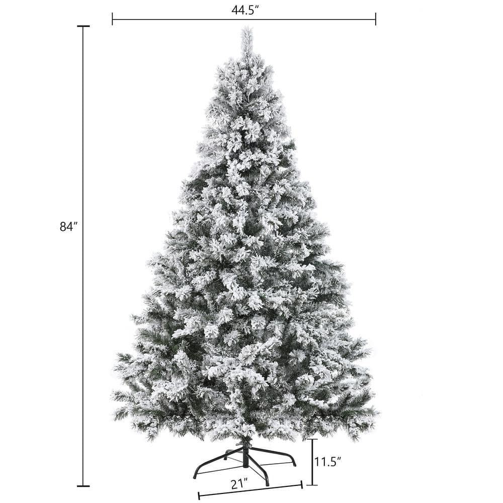 7 ft. Pre-Lit Flocked Artificial Christmas Tree