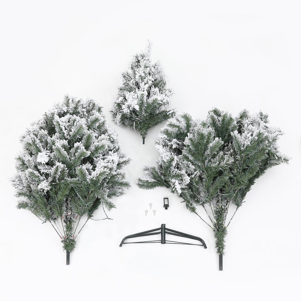 7 ft. Pre-Lit Flocked Artificial Christmas Tree