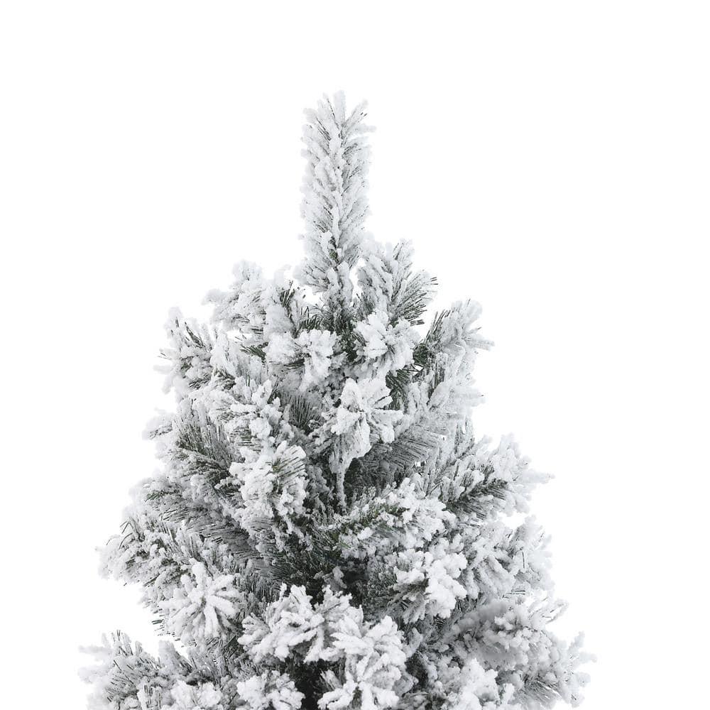 7 ft. Pre-Lit Flocked Artificial Christmas Tree