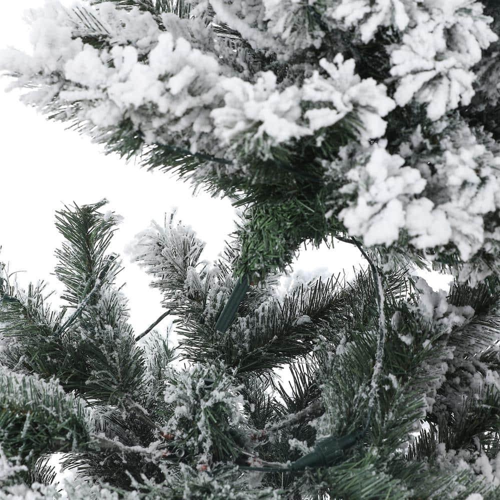 7 ft. Pre-Lit Flocked Artificial Christmas Tree