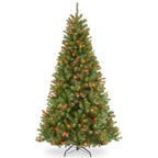 Pre Lit Artificial Slim Christmas Tree North Valley Spruce Multicolor Lights