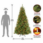 Pre Lit Artificial Slim Christmas Tree North Valley Spruce Multicolor Lights
