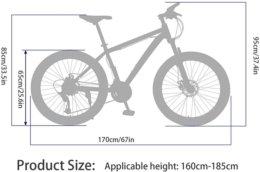 YAPENG Adult Mountain Bike with 26 Inch Wheel Derailleur Lightweight Sturdy 21 Speed Bicycle with Dual Disc Brakes Front Suspension Fork for Men, US Shipped