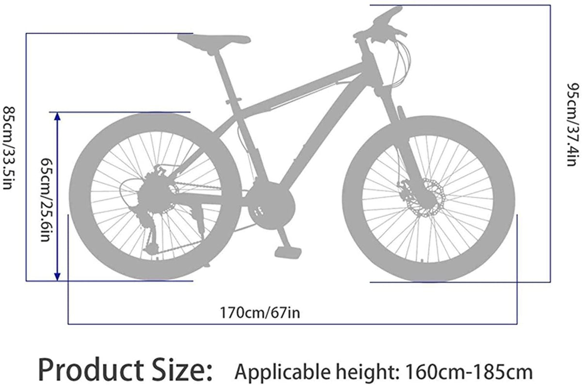 YAPENG Adult Mountain Bike with 26 Inch Wheel Derailleur Lightweight Sturdy 21 Speed Bicycle with Dual Disc Brakes Front Suspension Fork for Men, US Shipped
