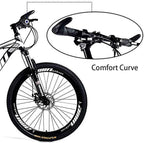 YAPENG Adult Mountain Bike with 26 Inch Wheel Derailleur Lightweight Sturdy 21 Speed Bicycle with Dual Disc Brakes Front Suspension Fork for Men, US Shipped