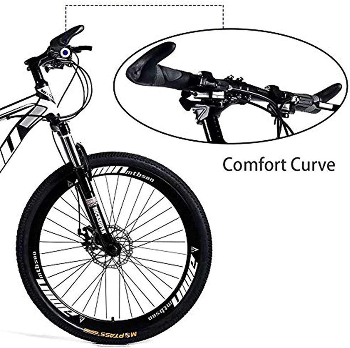 YAPENG Adult Mountain Bike with 26 Inch Wheel Derailleur Lightweight Sturdy 21 Speed Bicycle with Dual Disc Brakes Front Suspension Fork for Men, US Shipped