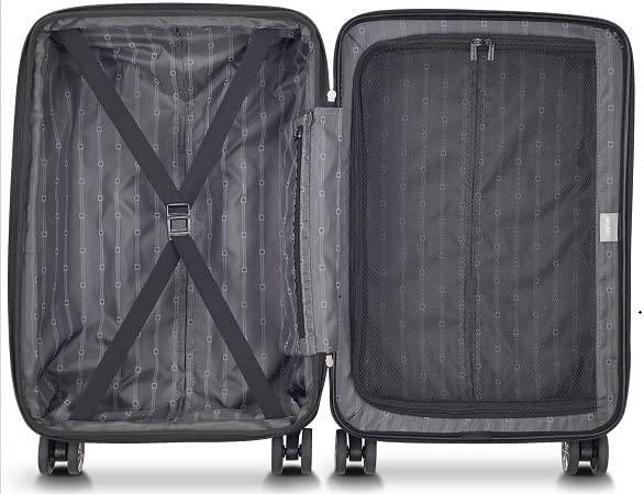 Jessica Hardside Expandable Luggage with Spinner Wheels (Black, Checked-Large 29-Inch)