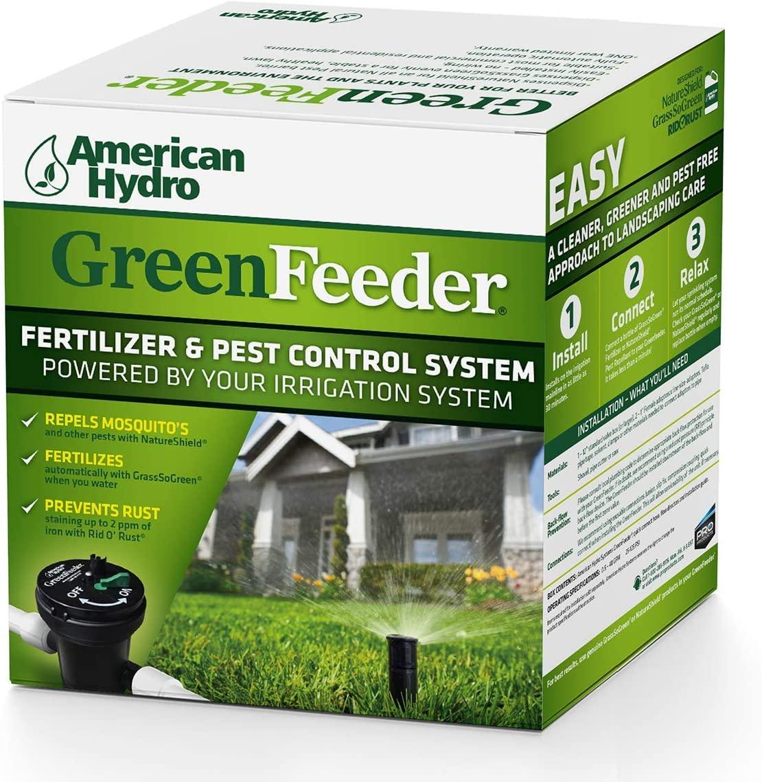 GreenFeeder Automatic Injection System – For Residential and Commercial Irrigation Systems -- Use with GrassSoGreen to Feed Landscapes -- Use with NatureShield to Repel Insects – Use with Rid O’ Rust to Control Iron Content