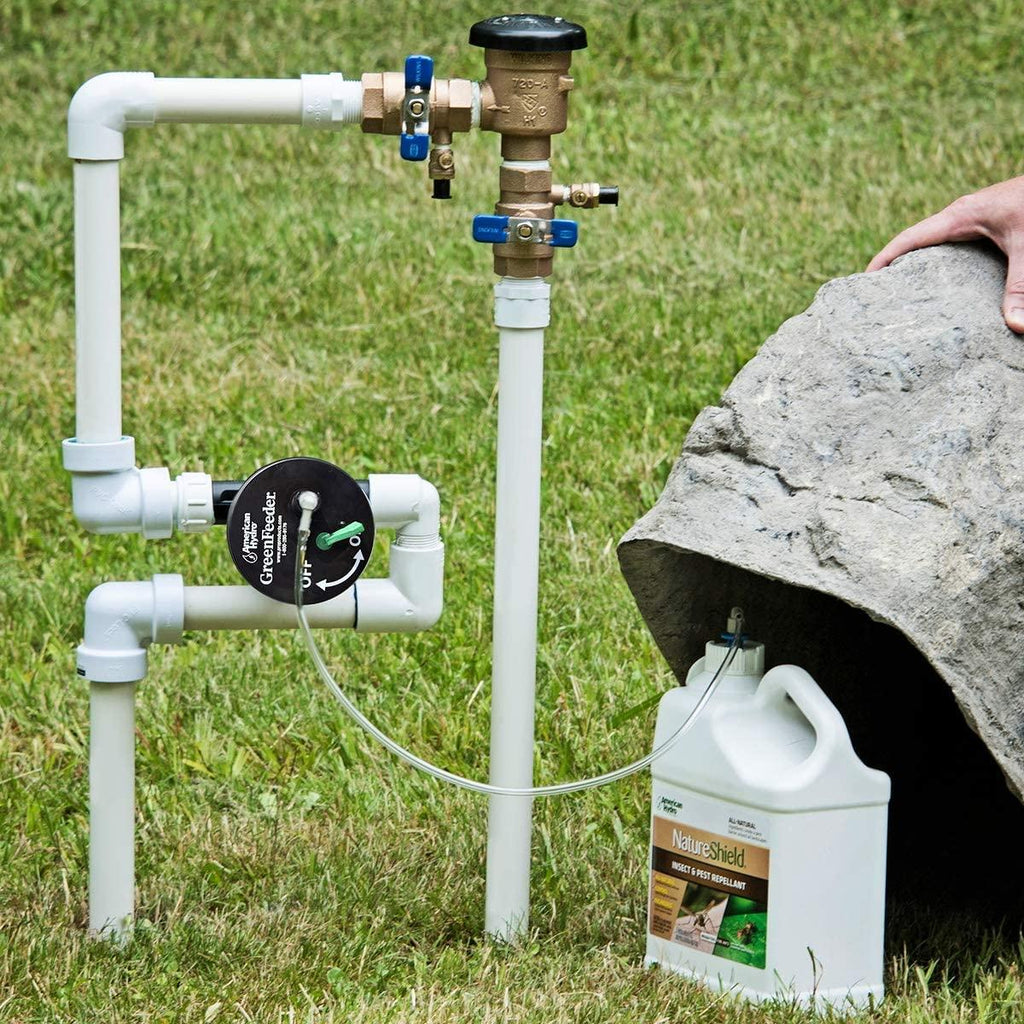 GreenFeeder Automatic Injection System – For Residential and Commercial Irrigation Systems -- Use with GrassSoGreen to Feed Landscapes -- Use with NatureShield to Repel Insects – Use with Rid O’ Rust to Control Iron Content
