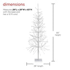 65 in. H Indoor/Outdoor Pre-Lit Silver Foil Christmas Tree with Yard Stake and 360 LED Lights