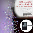 65 in. H Indoor/Outdoor Pre-Lit Silver Foil Christmas Tree with Yard Stake and 360 LED Lights