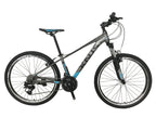 26" Mountain Bike 17" Frame with Front Suspension Fork Lightweight 27 Speed for Unisex Adult Junior