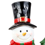 Sunnydaze Snowman in Sweater with Christmas Tree Indoor and Outdoor Decorative Holiday Statue, 46"